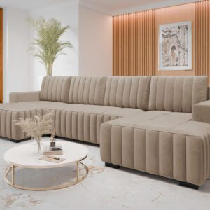 wohnli-moebel-suche-800000838309-1 WOHNLANDSCHAFT Hugo U Textil MIRJAN24 Möbel > Sofas & Couches > Wohnlandschaften > Wohnlandschaften U-Form Braun