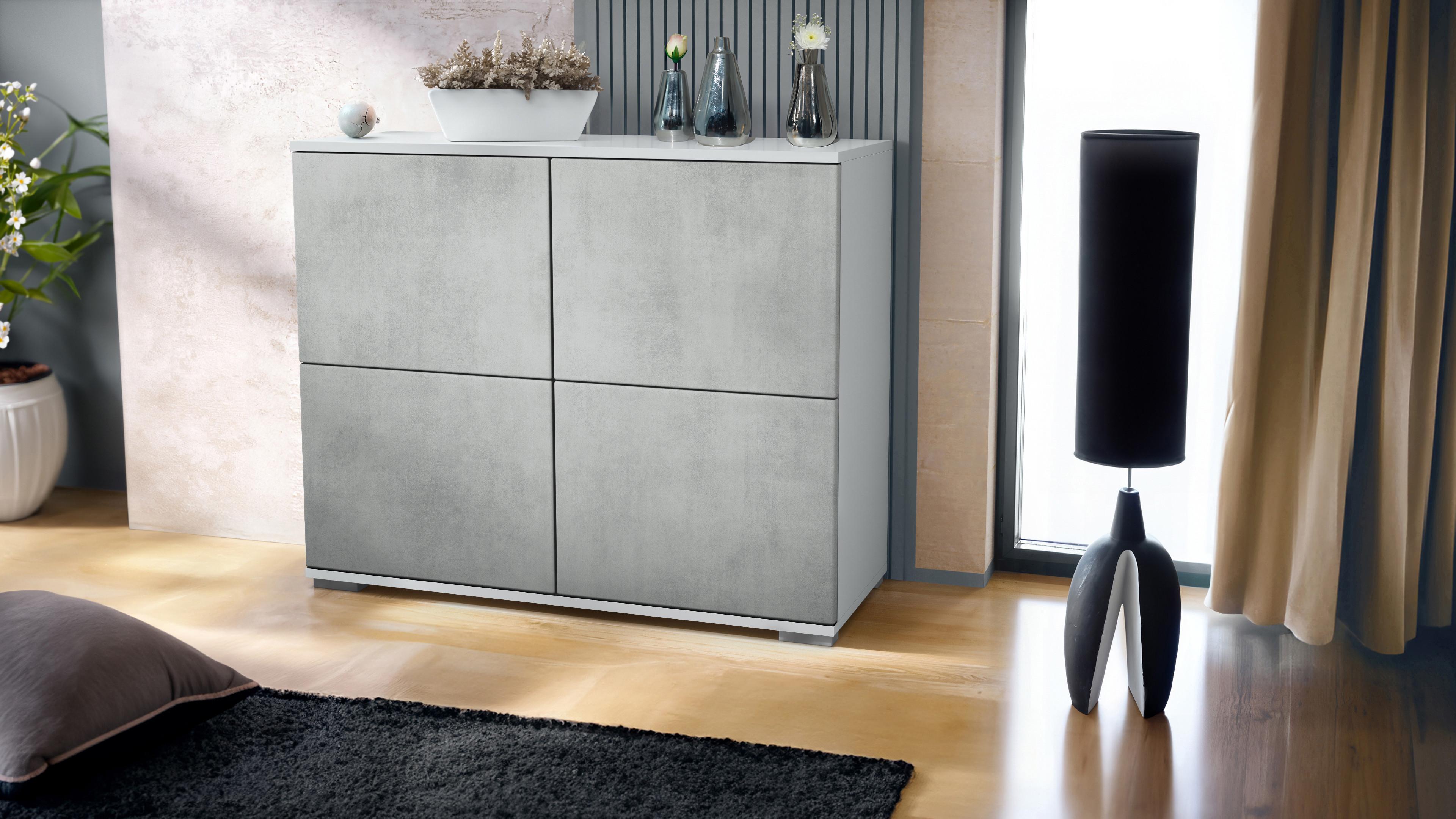 wohnli-moebel-suche-800000843089-1 KOMMODE Rova Beton Oxid Optik Holzwerkstoff Vladon Möbel > Kommoden & Schubladenschränke > Kommoden Grau