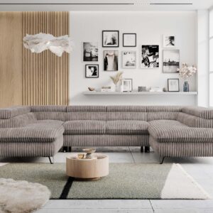 wohnli-moebel-suche-800000843095-1 WOHNLANDSCHAFT PETER U Cord Hellbraun Textil MKS Möbel > Sofas & Couches > Wohnlandschaften > Wohnlandschaften U-Form Braun