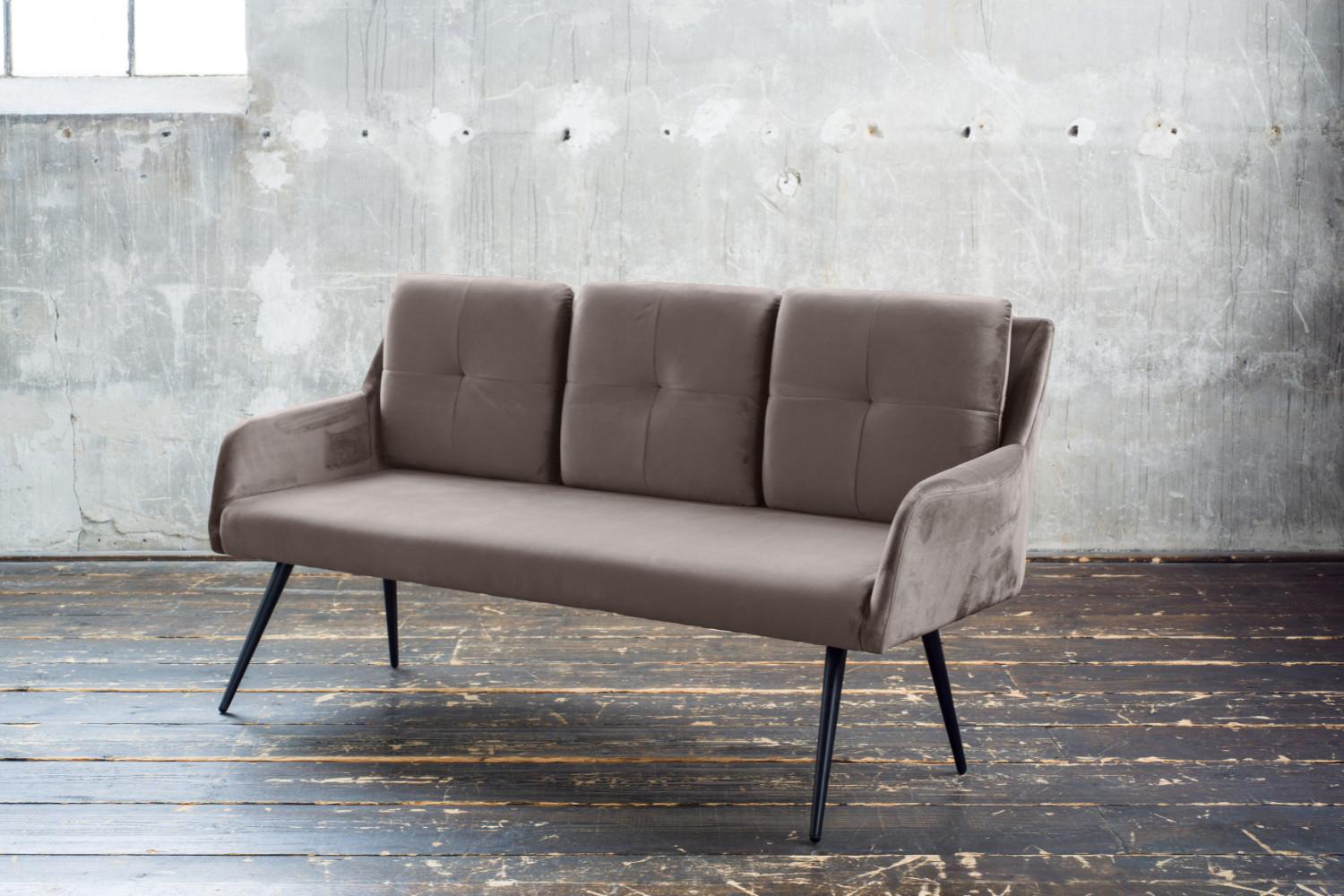 wohnli-moebel-suche-800000843433-1 ESSZIMMERBANK PIRI Taupe Velvet Textil KAWOLA Möbel > Bänke > Sitzbänke Taupe