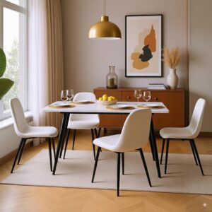 wohnli-moebel-suche-800000845247-1 ESSTISCH 120/80/75 cm Rechteckige weiße Holz, Metall Urban Meuble Möbel > Tische > Esstische Schwarz