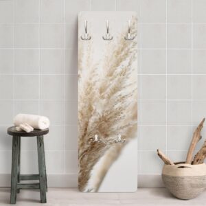 WANDGARDEROBE - Makroaufnahme Pampasgras 34/105 cm Holzwerkstoff Bilderwelten Garderoben > Garderobenhaken Beige
