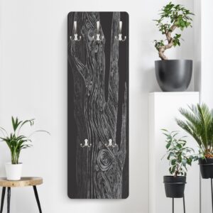 wohnli-moebel-suche-800000846854-1 WANDGARDEROBE - No.MW20 Wohnwald Anthrazit-Grau 34/105 cm Holzwerkstoff Bilderwelten Garderoben > Garderobenhaken Schwarz