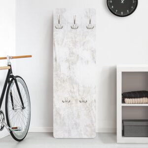 wohnli-moebel-suche-800000846867-1 WANDGARDEROBE - Weiße Shabby Betonwand gestrichen 34/105 cm Holzwerkstoff Bilderwelten Garderoben > Garderobenhaken Beige