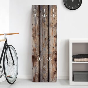 WANDGARDEROBE - Rustikale Bretter 34/105 cm Holzwerkstoff Bilderwelten Garderoben > Garderobenhaken Braun