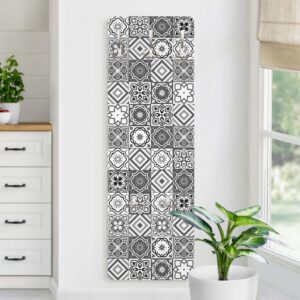 wohnli-moebel-suche-800000846915-1 WANDGARDEROBE - Mediterranes Fliesenmuster Graustufen 34/105 cm Holzwerkstoff Bilderwelten Garderoben > Garderobenhaken Grau