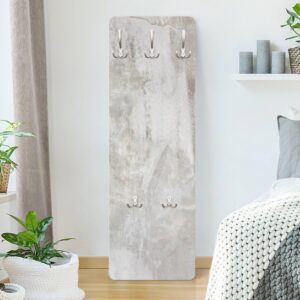 WANDGARDEROBE - Shabby Betonwand gespachtelt 34/105 cm Holzwerkstoff Bilderwelten Garderoben > Garderobenhaken Beige