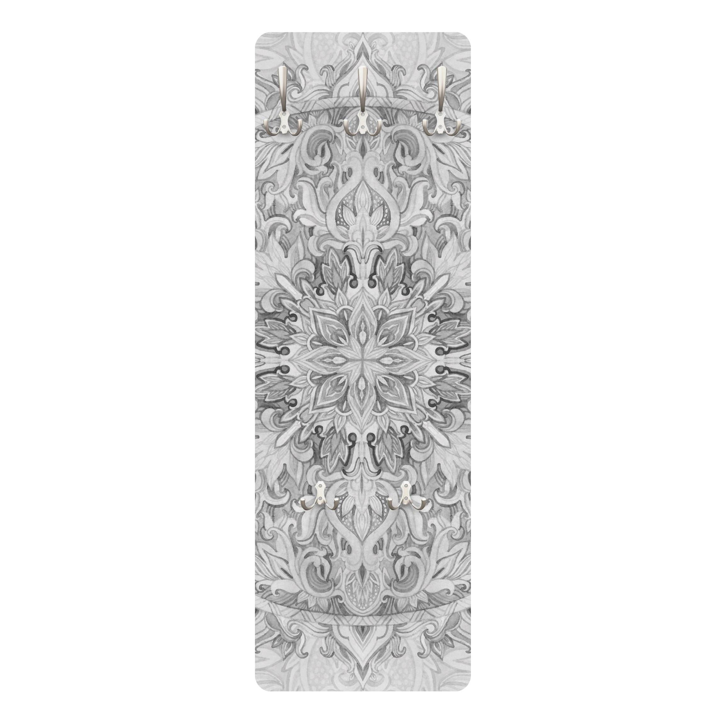 wohnli-moebel-suche-800000846962 Wohnli Möbelsuche - WANDGARDEROBE - Mandala Aquarell Ornament Muster Schwarz