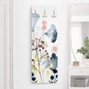 wohnli-moebel-suche-800000846965-1 WANDGARDEROBE - Wildblumen Aquarell I 34/105 cm Holzwerkstoff Bilderwelten Garderoben > Garderobenhaken Weiß