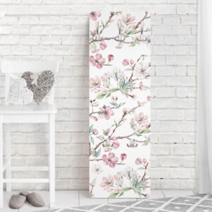 wohnli-moebel-suche-800000846982-1 WANDGARDEROBE - Aquarell Zweige von Apfelblüten in Rosa und Weiß 34/105 cm Holzwerkstoff Bilderwelten Garderoben > Garderobenhaken Weiß