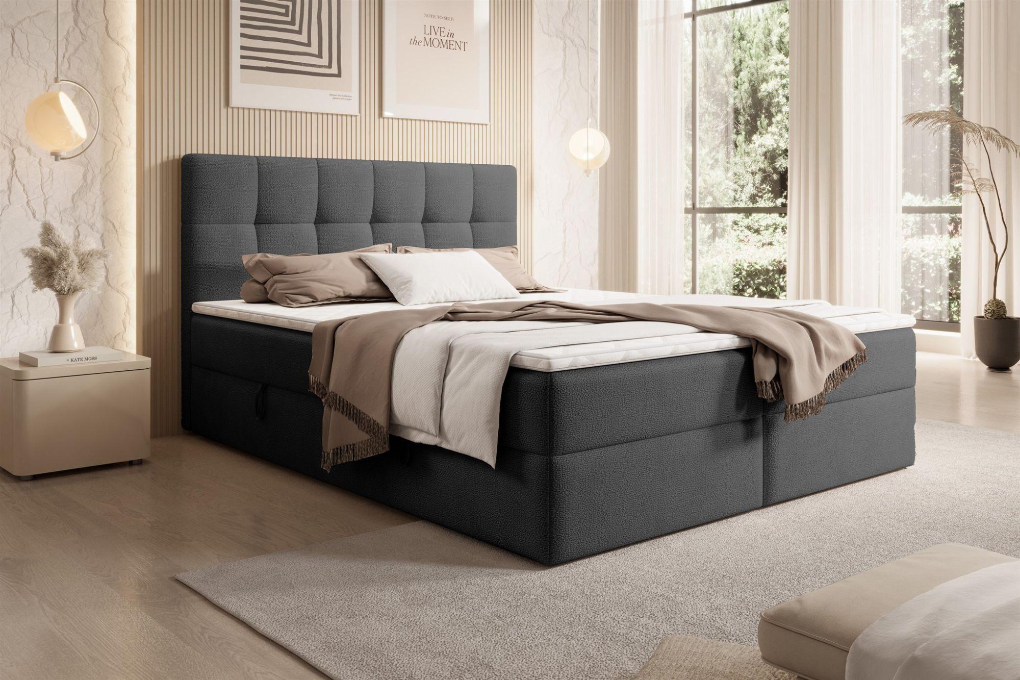 BOXBETT Arturo In Freya Textil Fun Möbel Möbel > Betten > Boxspringbetten Schwarz