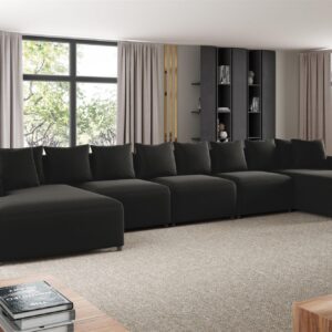 WOHNLANDSCHAFT Megan Xl In Salvador Textil Fun Möbel Möbel > Sofas & Couches > Wohnlandschaften > Wohnlandschaften U-Form Schwarz