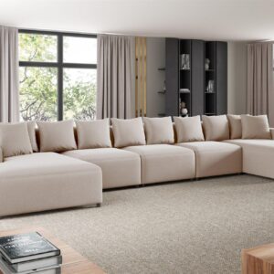 WOHNLANDSCHAFT Megan Xl In Salvador Textil Fun Möbel Möbel > Sofas & Couches > Wohnlandschaften > Wohnlandschaften U-Form Beige