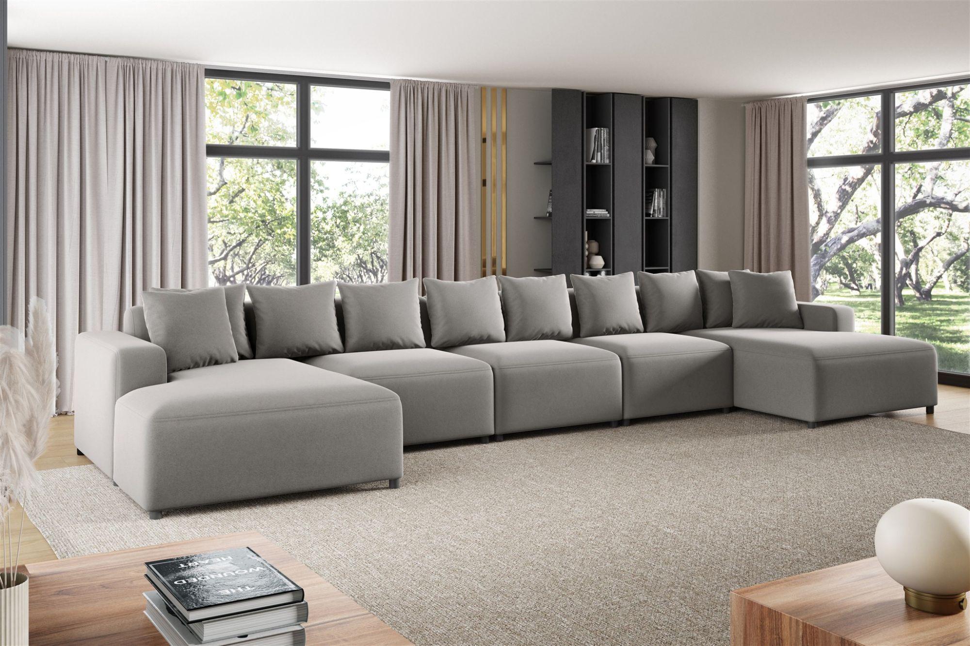 wohnli-moebel-suche-800000847238-1 WOHNLANDSCHAFT Megan Xl In Salvador Textil Fun Möbel Möbel > Sofas & Couches > Wohnlandschaften > Wohnlandschaften U-Form Grau