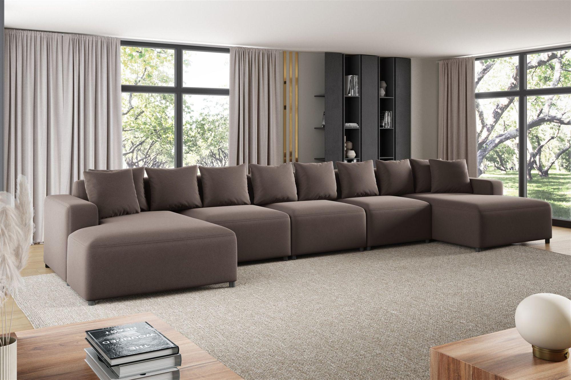 wohnli-moebel-suche-800000847244-1 WOHNLANDSCHAFT Megan Xl In Salvador Textil Fun Möbel Möbel > Sofas & Couches > Wohnlandschaften > Wohnlandschaften U-Form Braun
