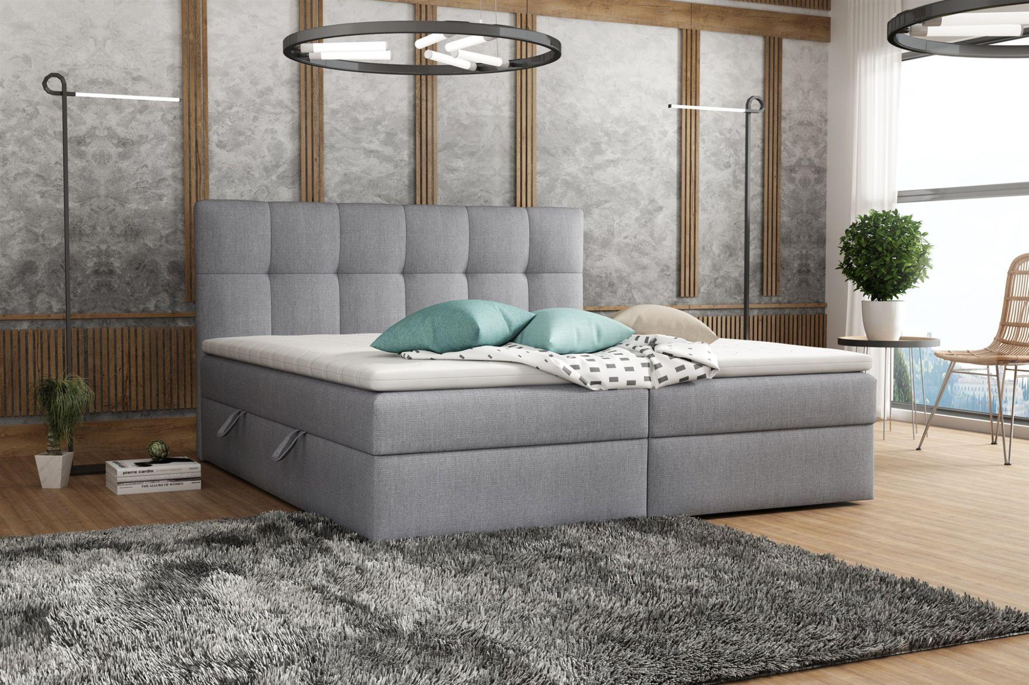 BOXBETT Arturo In Soro Textil Fun Möbel Möbel > Betten > Boxspringbetten Grau