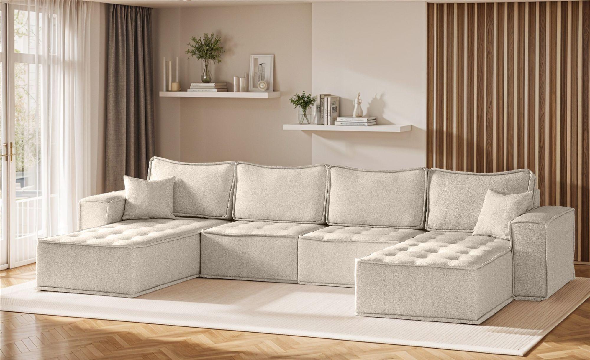 wohnli-moebel-suche-800000847273-1 WOHNLANDSCHAFT Sande In Alpine Textil Fun Möbel Möbel > Sofas & Couches > Wohnlandschaften > Wohnlandschaften U-Form Beige