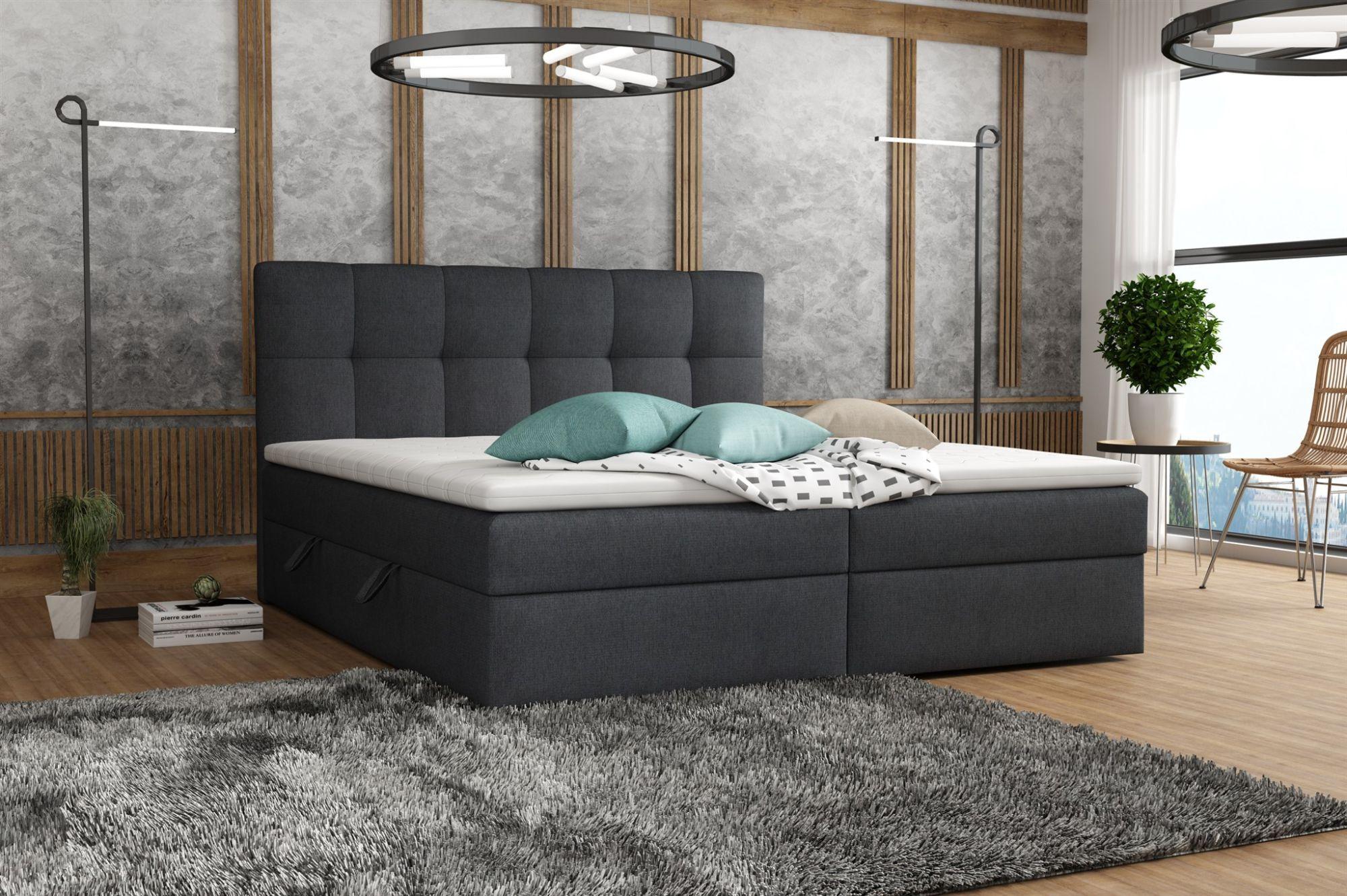 BOXBETT Arturo In Soro Textil Fun Möbel Möbel > Betten > Boxspringbetten Schwarz