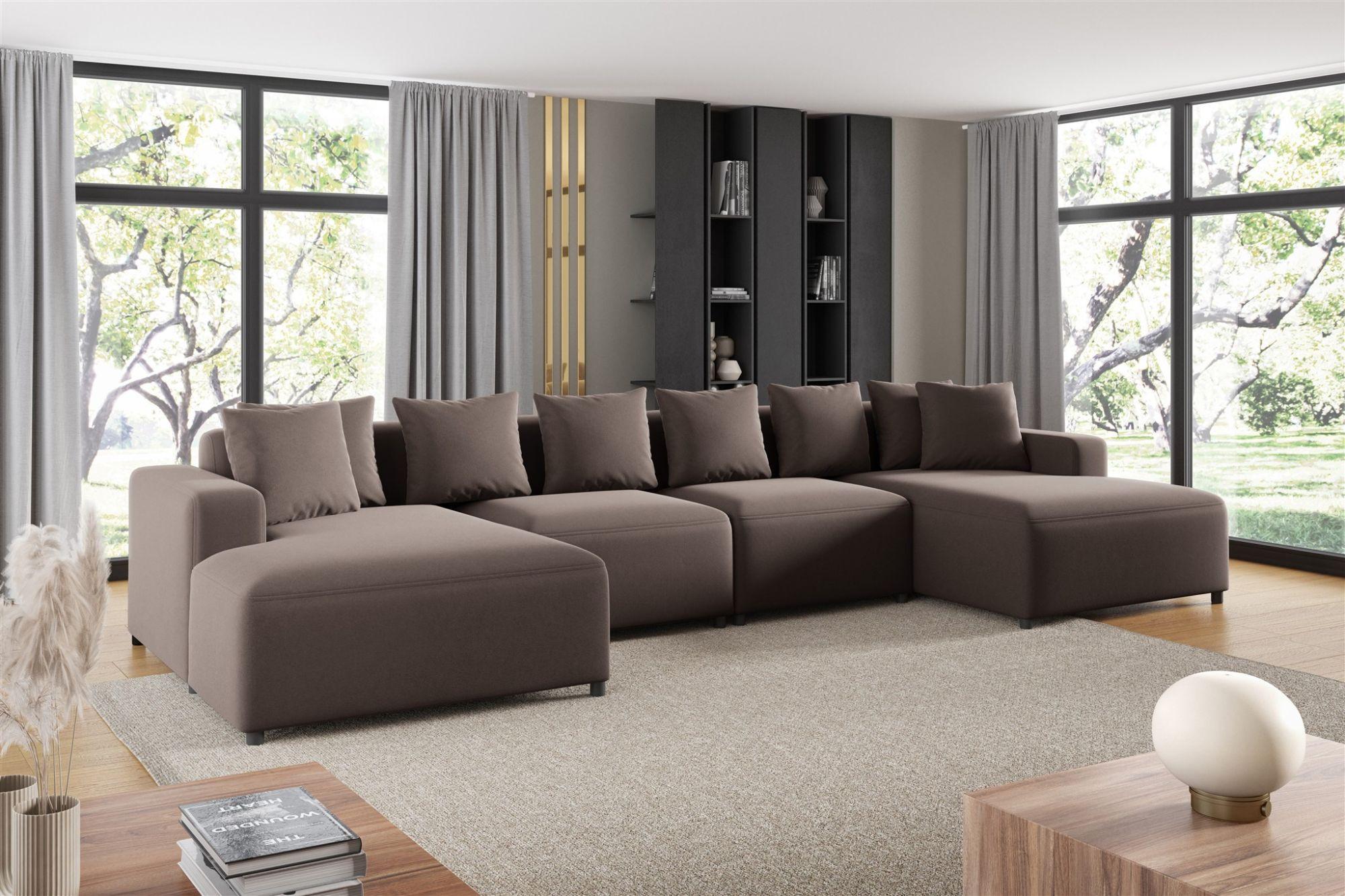 WOHNLANDSCHAFT Megan In Salvador Textil Fun Möbel Möbel > Sofas & Couches > Wohnlandschaften > Wohnlandschaften U-Form Braun
