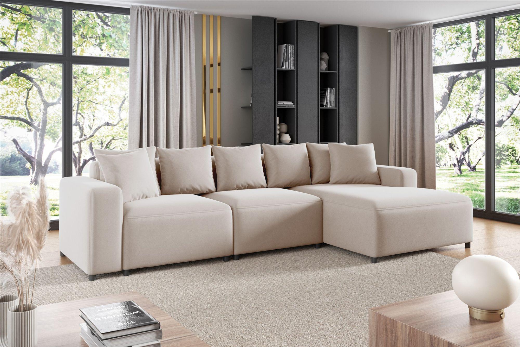ECKSOFA Megan In Salvador Textil Fun Möbel Möbel > Sofas & Couches > Wohnlandschaften > Ecksofas Beige