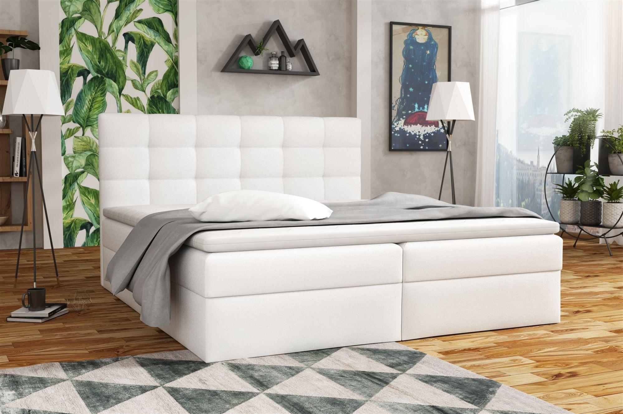BOXBETT Doriano In Kunstleder Soft Textil Fun Möbel Möbel > Betten > Boxspringbetten Weiß