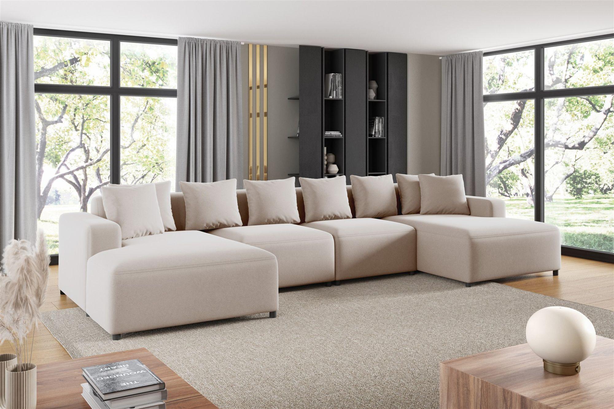 wohnli-moebel-suche-800000847306-1 WOHNLANDSCHAFT Megan In Salvador Textil Fun Möbel Möbel > Sofas & Couches > Wohnlandschaften > Wohnlandschaften U-Form Beige