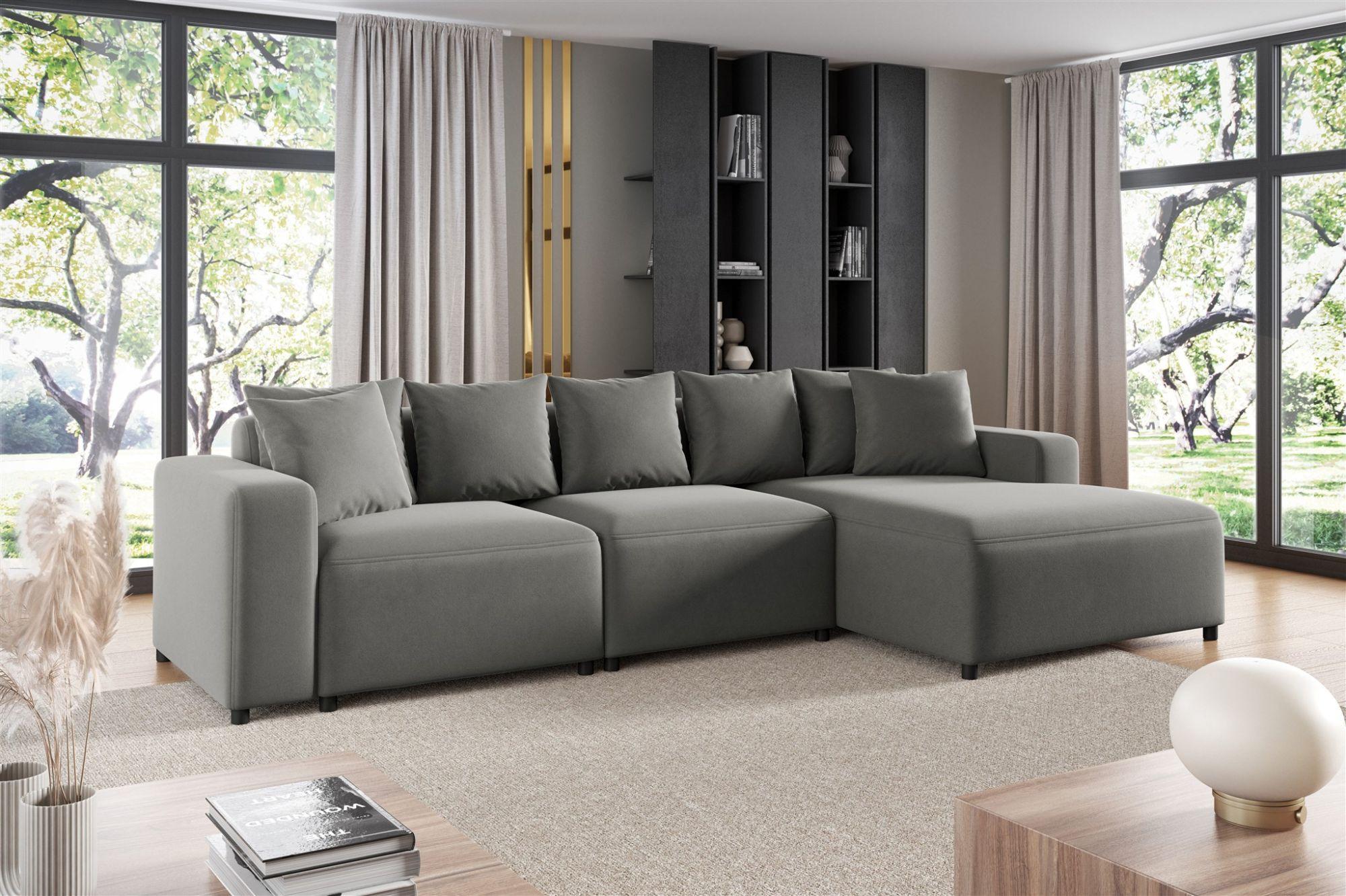ECKSOFA Megan In Salvador Textil Fun Möbel Möbel > Sofas & Couches > Wohnlandschaften > Ecksofas Grau