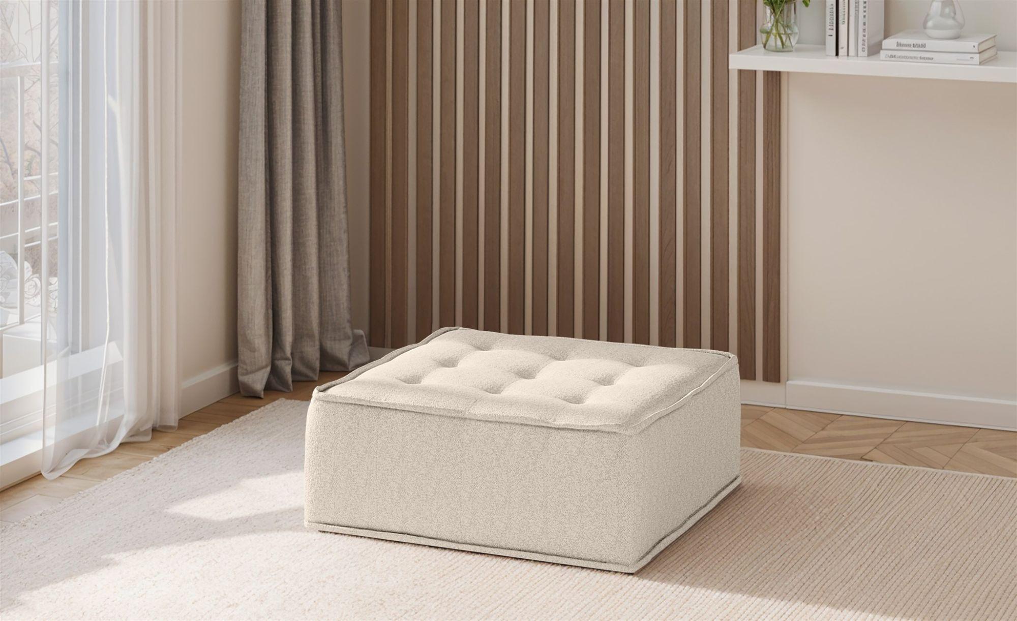 wohnli-moebel-suche-800000847348-1 POLSTERHOCKER Sande In Alpine Textil Fun Möbel Möbel > Sessel > Hocker Beige