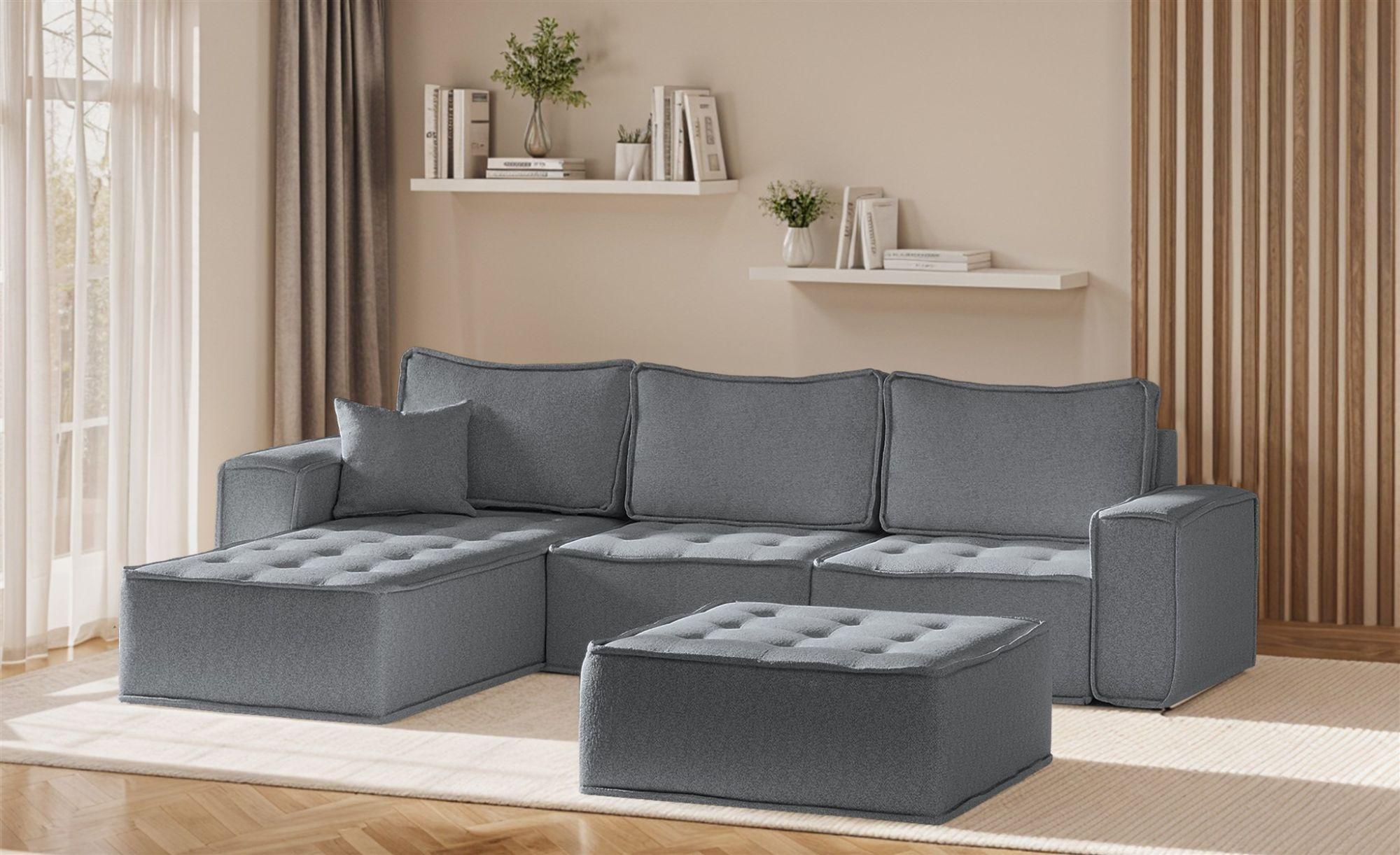 ECKSOFA Sande In Alpine Textil Fun Möbel Möbel > Sofas & Couches > Wohnlandschaften > Ecksofas Anthrazit
