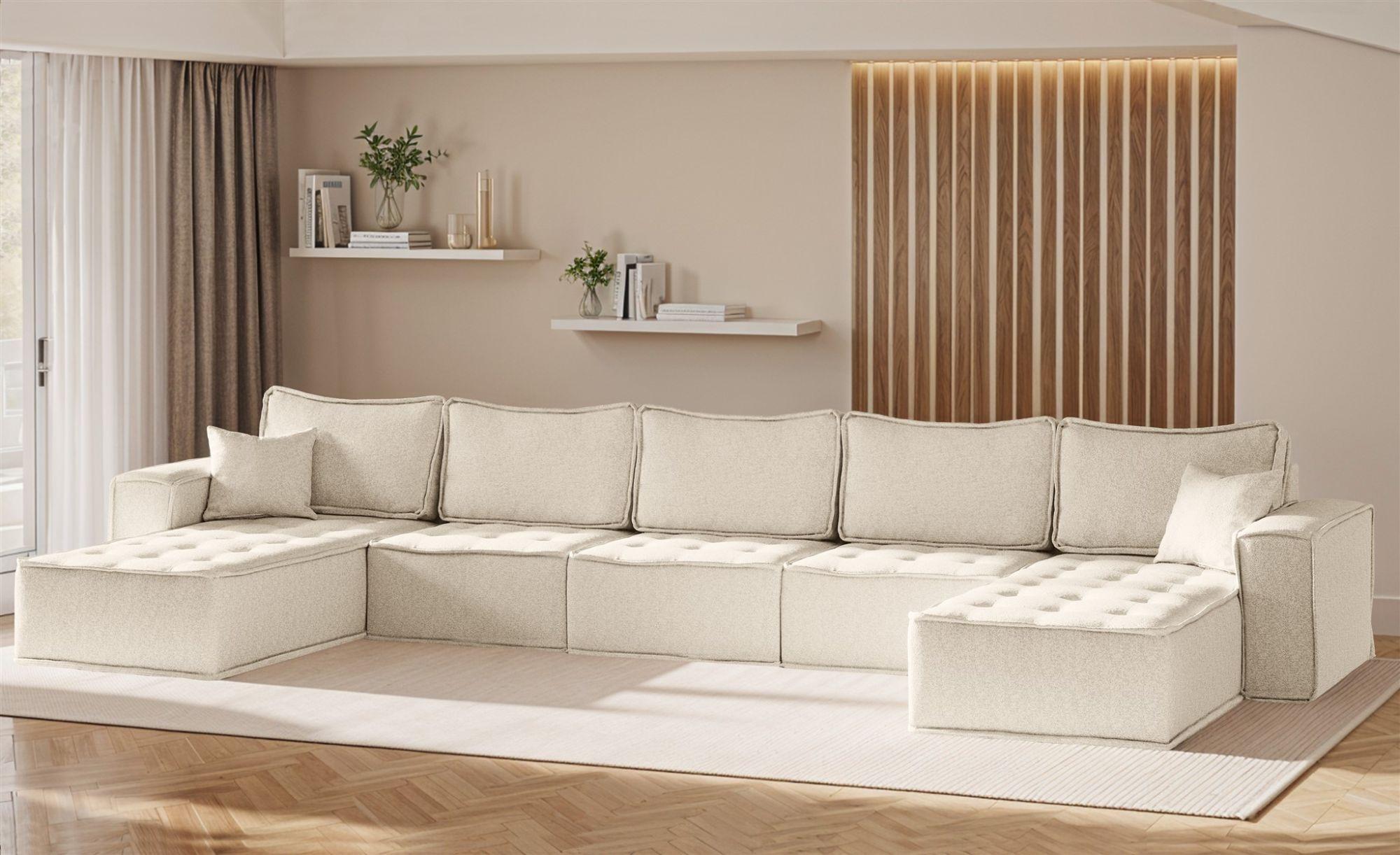 WOHNLANDSCHAFT Sande In Alpine Textil Fun Möbel Möbel > Sofas & Couches > Wohnlandschaften > Wohnlandschaften U-Form Beige