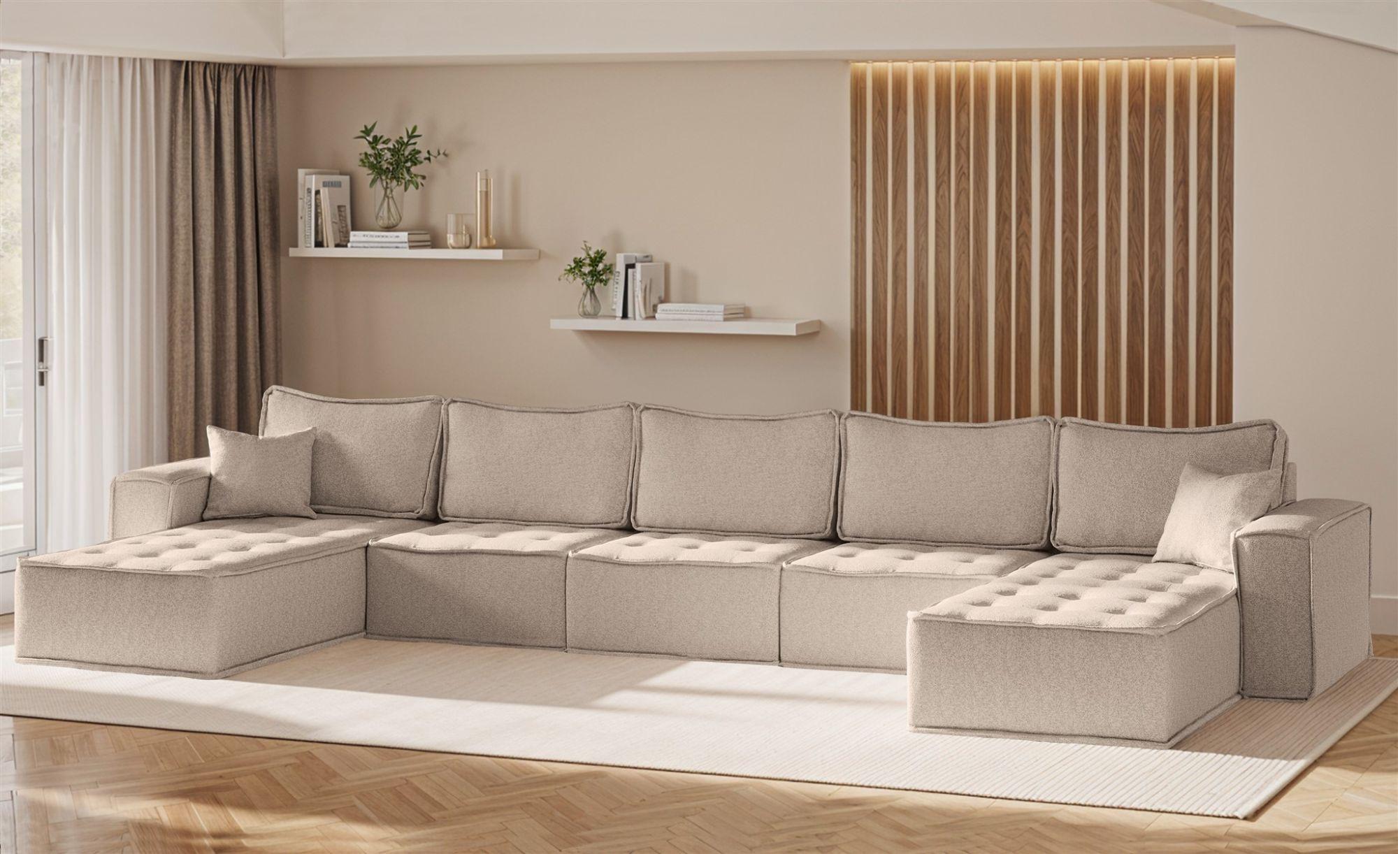 WOHNLANDSCHAFT Sande In Alpine Textil Fun Möbel Möbel > Sofas & Couches > Wohnlandschaften > Wohnlandschaften U-Form Braun