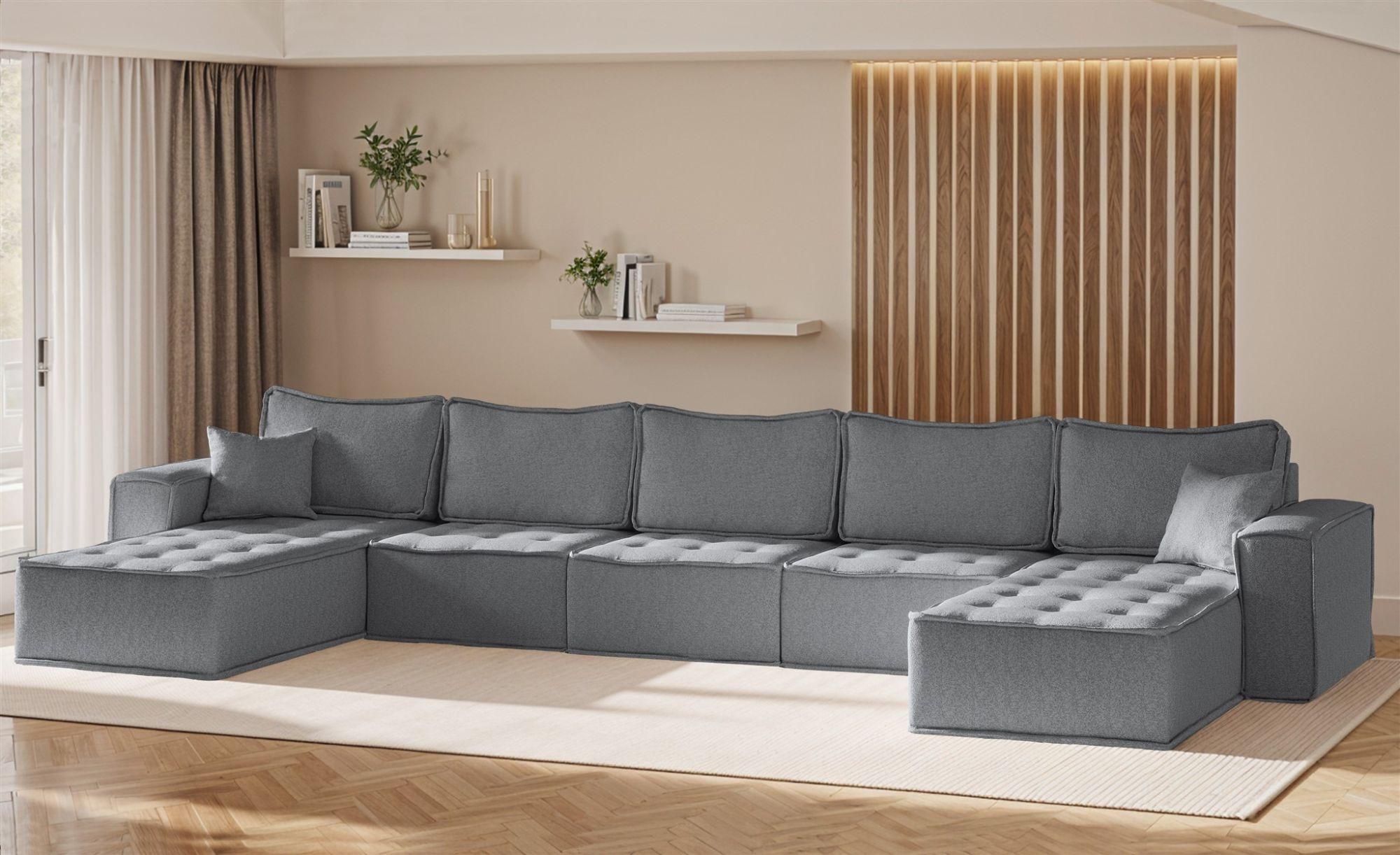 WOHNLANDSCHAFT Sande In Alpine Textil Fun Möbel Möbel > Sofas & Couches > Wohnlandschaften > Wohnlandschaften U-Form Anthrazit