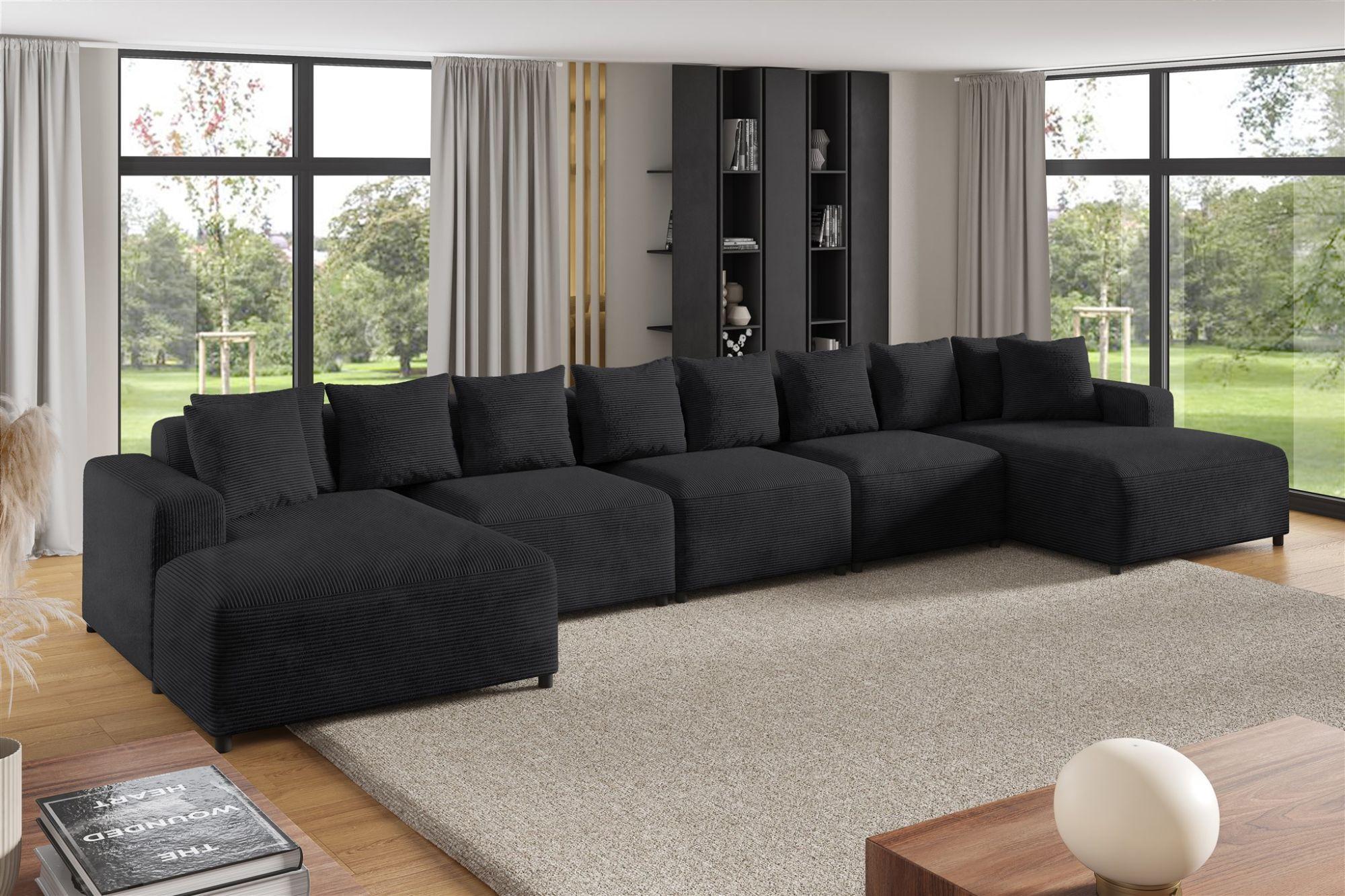 wohnli-moebel-suche-800000847430-1 WOHNLANDSCHAFT Megan Xl In Poso Textil Fun Möbel Möbel > Sofas & Couches > Wohnlandschaften > Wohnlandschaften U-Form Anthrazit