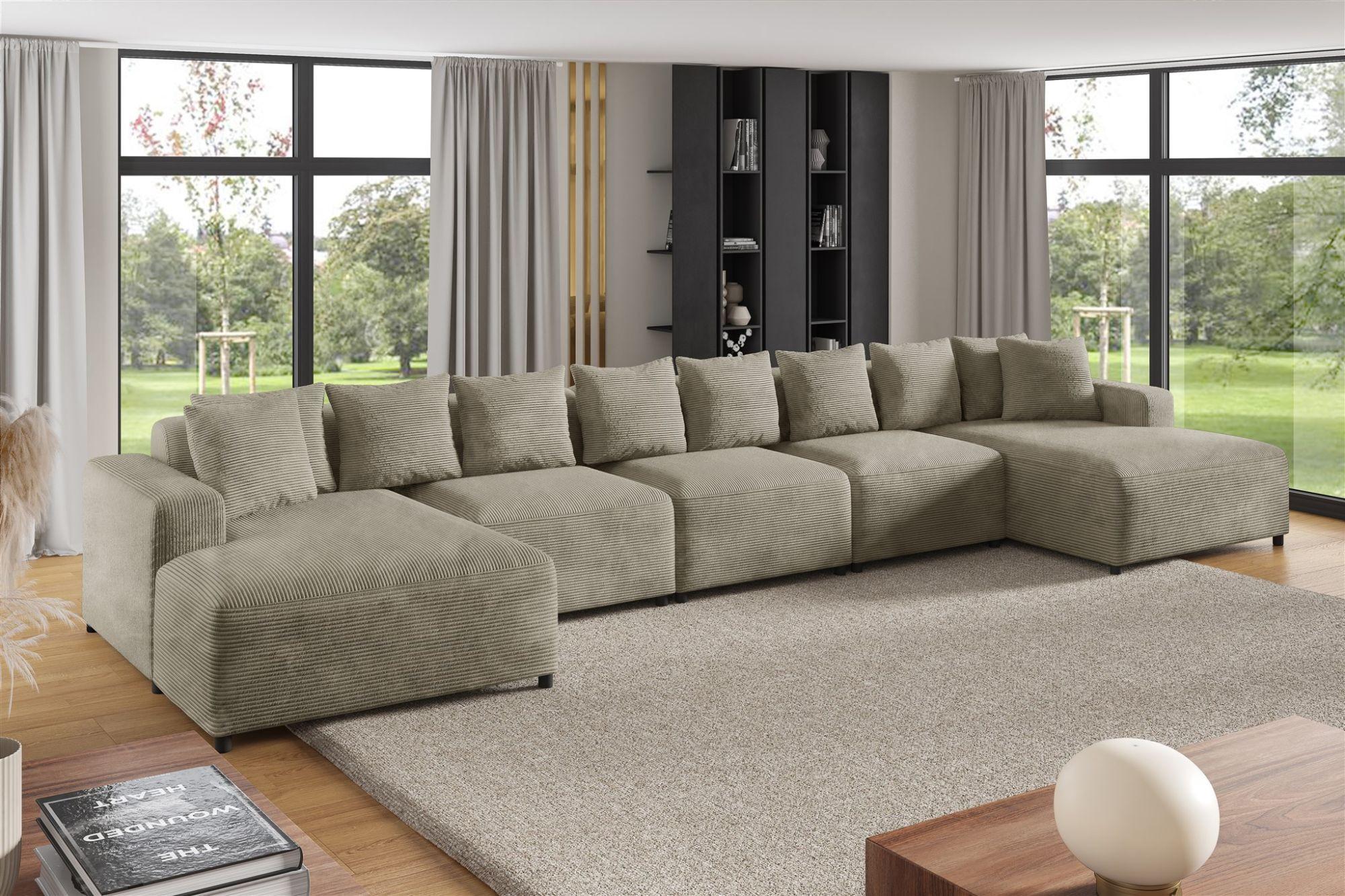 wohnli-moebel-suche-800000847458-1 WOHNLANDSCHAFT Megan Xl In Poso Textil Fun Möbel Möbel > Sofas & Couches > Wohnlandschaften > Wohnlandschaften U-Form Beige