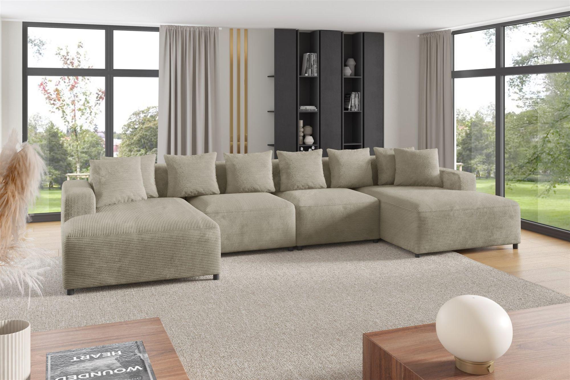 wohnli-moebel-suche-800000847477-1 WOHNLANDSCHAFT Megan In Poso Textil Fun Möbel Möbel > Sofas & Couches > Wohnlandschaften > Wohnlandschaften U-Form Beige