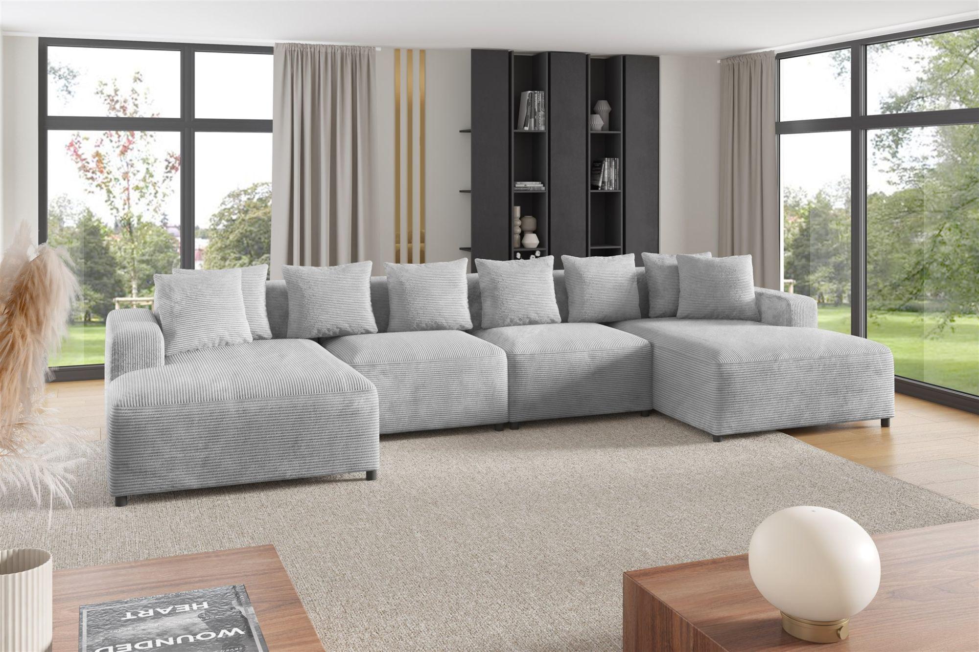wohnli-moebel-suche-800000847493-1 WOHNLANDSCHAFT Megan In Poso Textil Fun Möbel Möbel > Sofas & Couches > Wohnlandschaften > Wohnlandschaften U-Form Grau