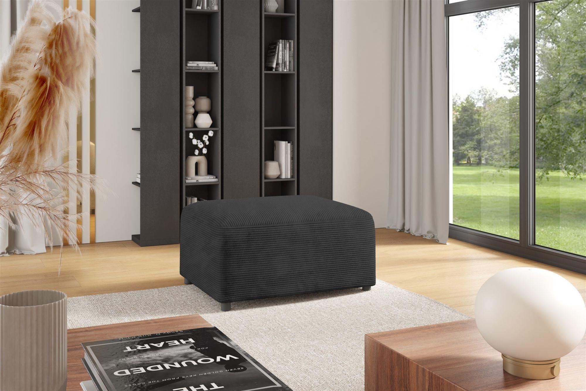 wohnli-moebel-suche-800000847601-1 POLSTERHOCKER Megan In Poso Textil Fun Möbel Möbel > Sessel > Hocker Grau