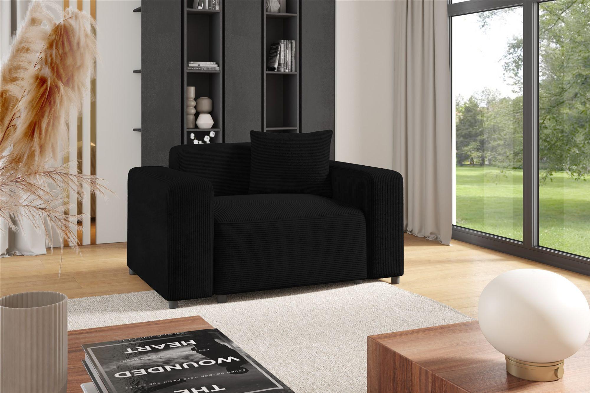 SESSEL Megan In Poso Textil Fun Möbel Möbel > Sessel > Polstersessel Schwarz