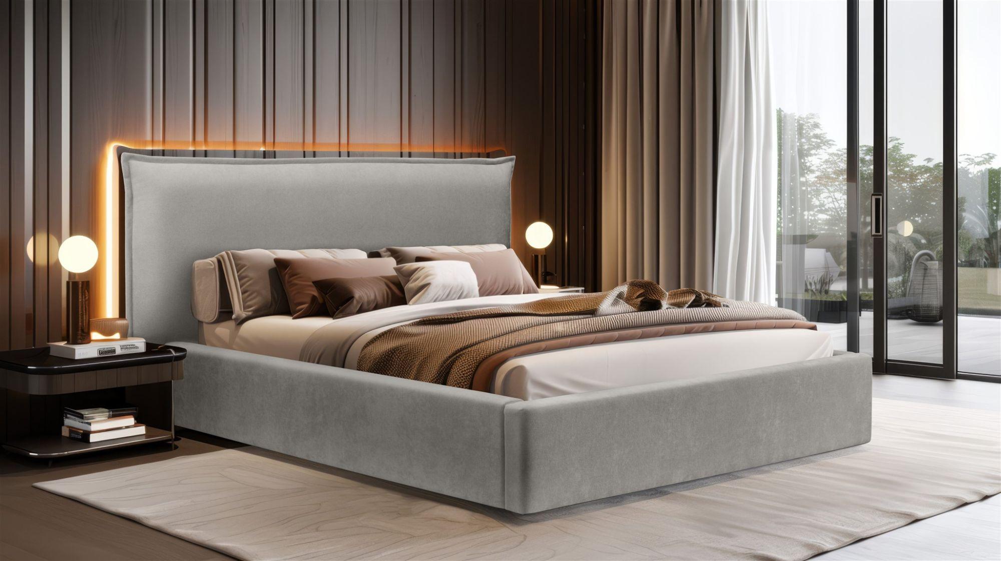 wohnli-moebel-suche-800000847965-1 POLSTERBETT Amada Komplettset Textil Fun Möbel Möbel > Betten > Polsterbetten Grau