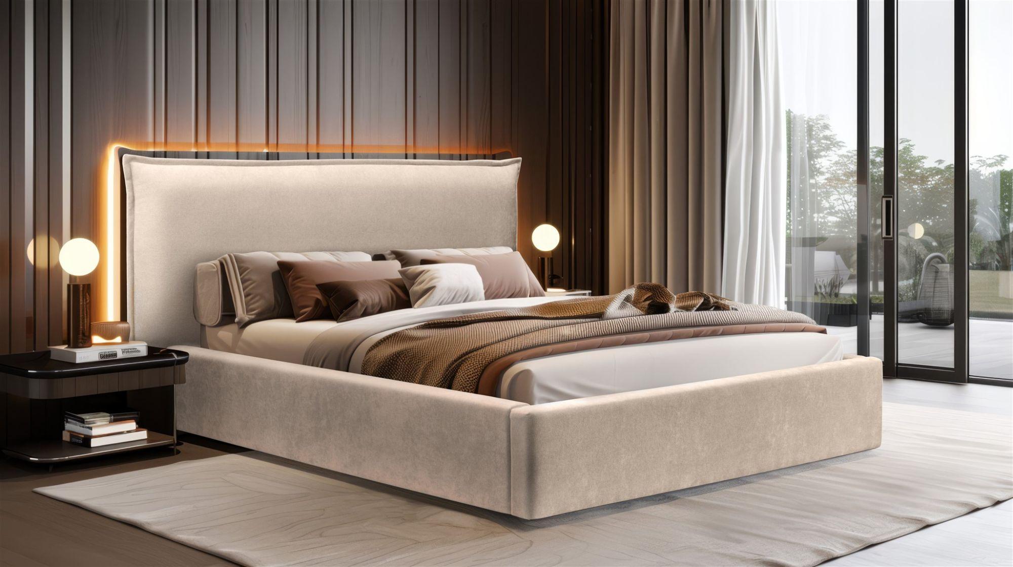 POLSTERBETT Amada Komplettset Textil Fun Möbel Möbel > Betten > Polsterbetten Beige