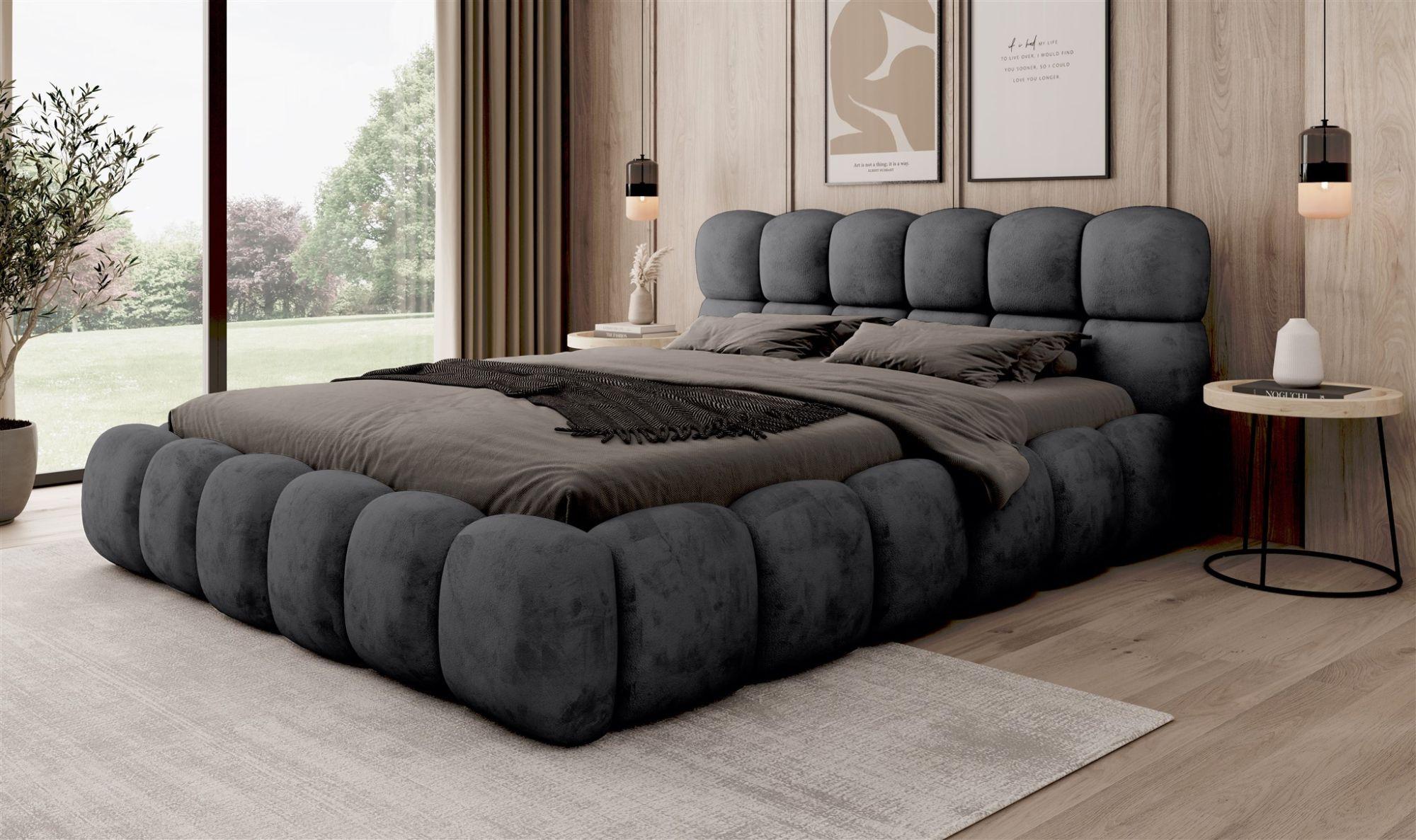 POLSTERBETT Aurelia Komplettset Textil Fun Möbel Möbel > Betten > Polsterbetten Schwarz