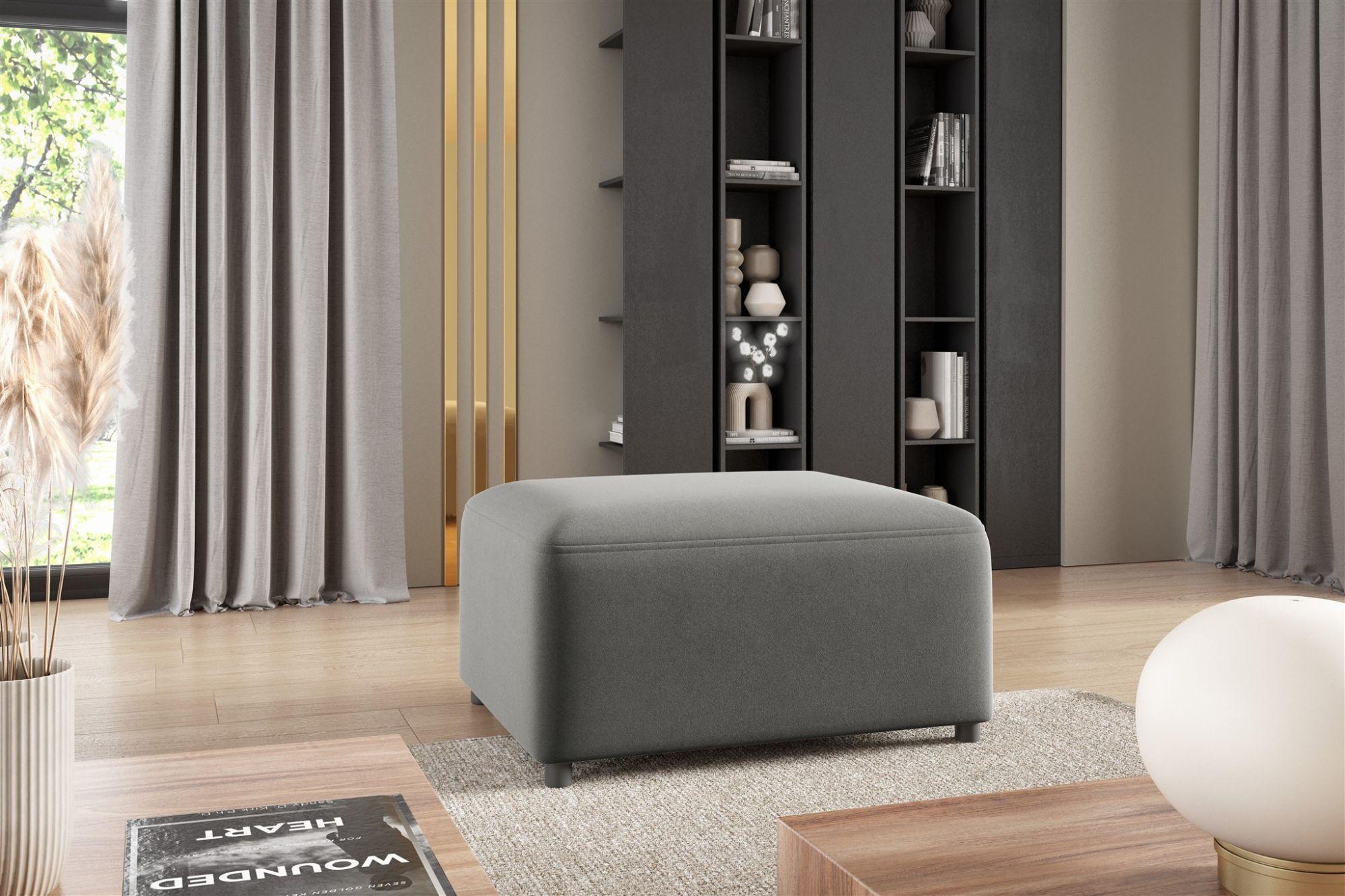 wohnli-moebel-suche-800000848092-1 POLSTERHOCKER Megan In Salvador Textil Fun Möbel Möbel > Sessel > Hocker Grau