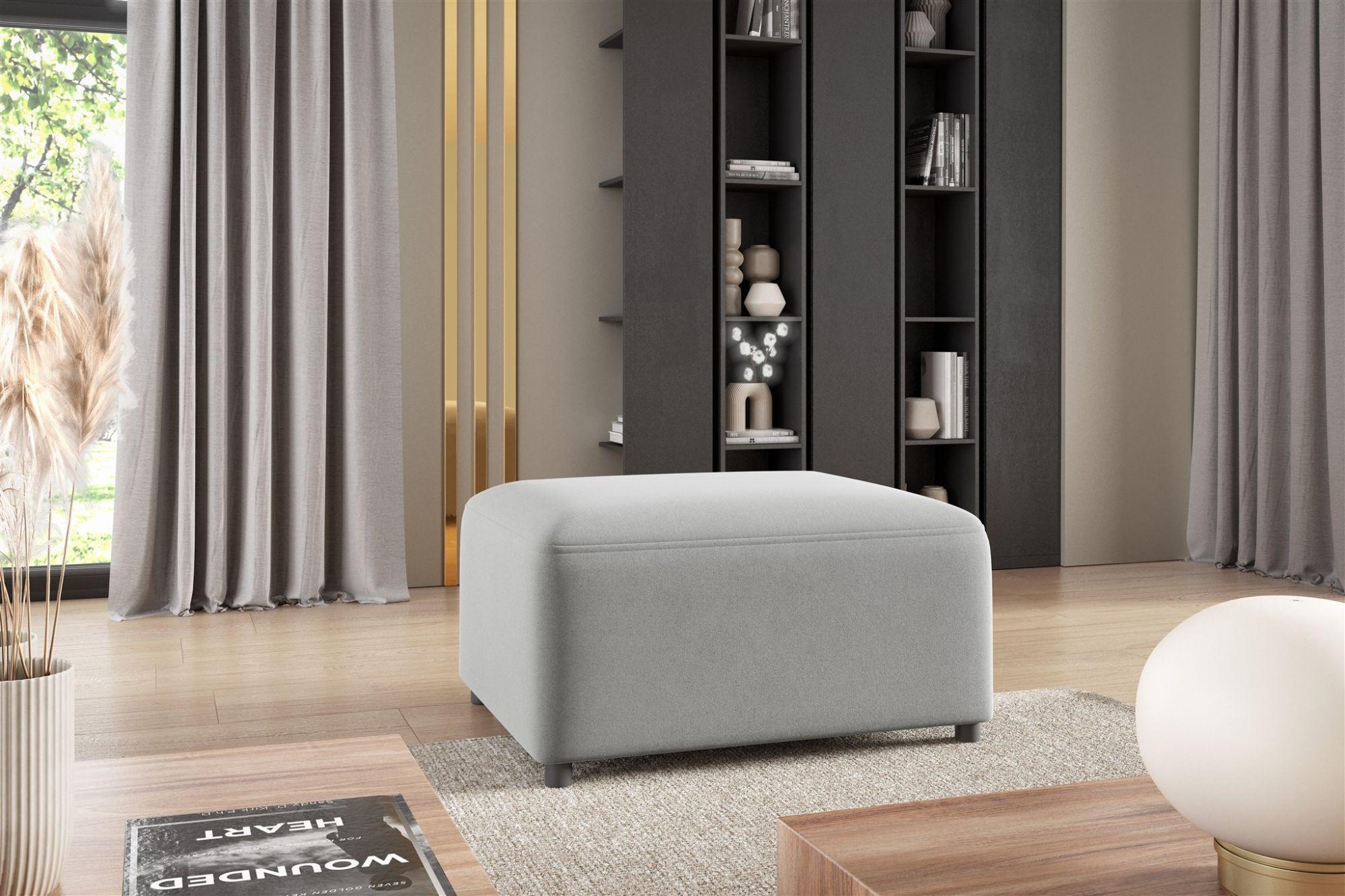 wohnli-moebel-suche-800000848096-1 POLSTERHOCKER Megan In Salvador Textil Fun Möbel Möbel > Sessel > Hocker Grau