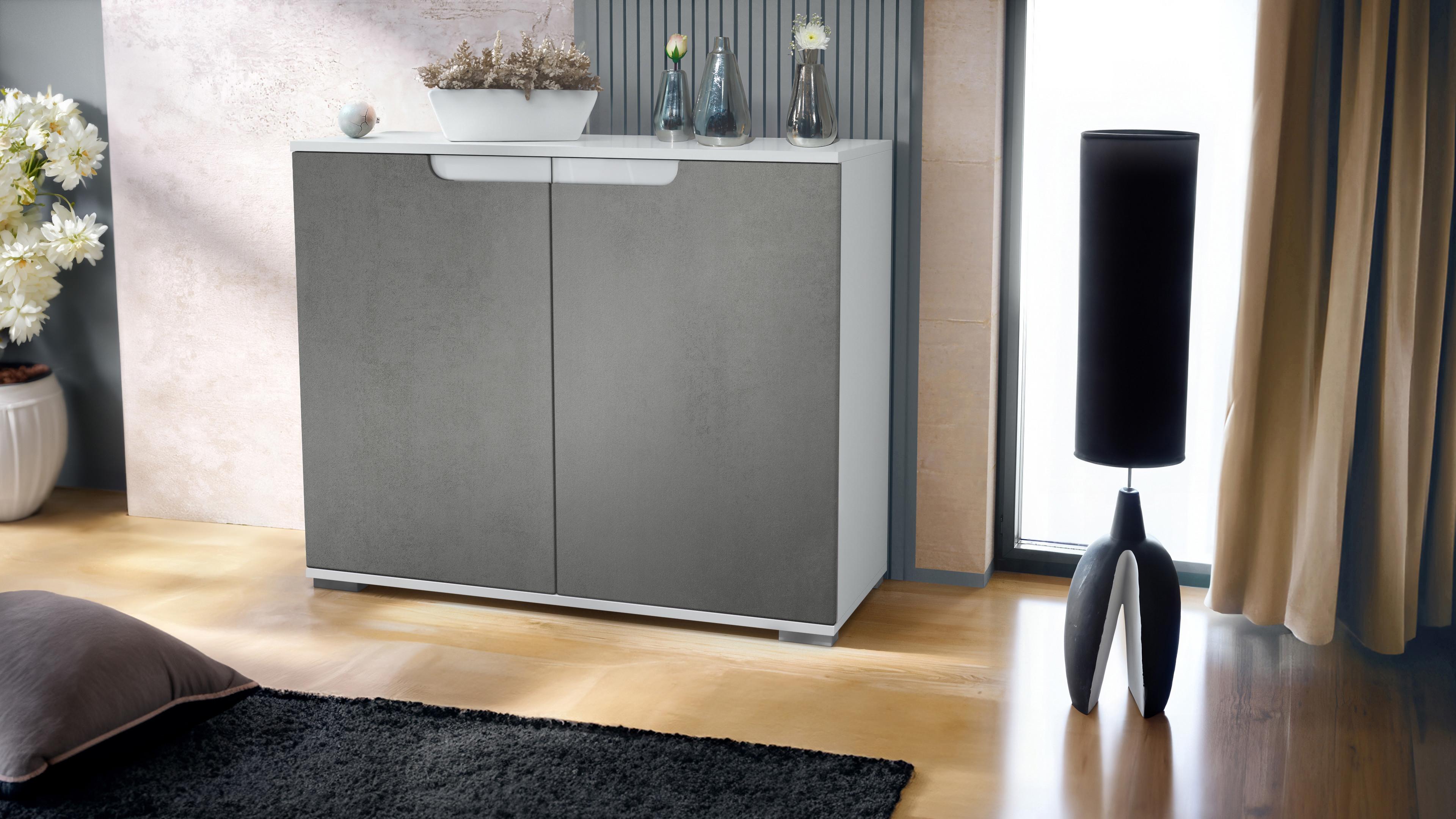 wohnli-moebel-suche-800000848784-1 KOMMODE Sylt Beton Dunkel Optik Holzwerkstoff Vladon Möbel > Kommoden & Schubladenschränke > Kommoden Grau