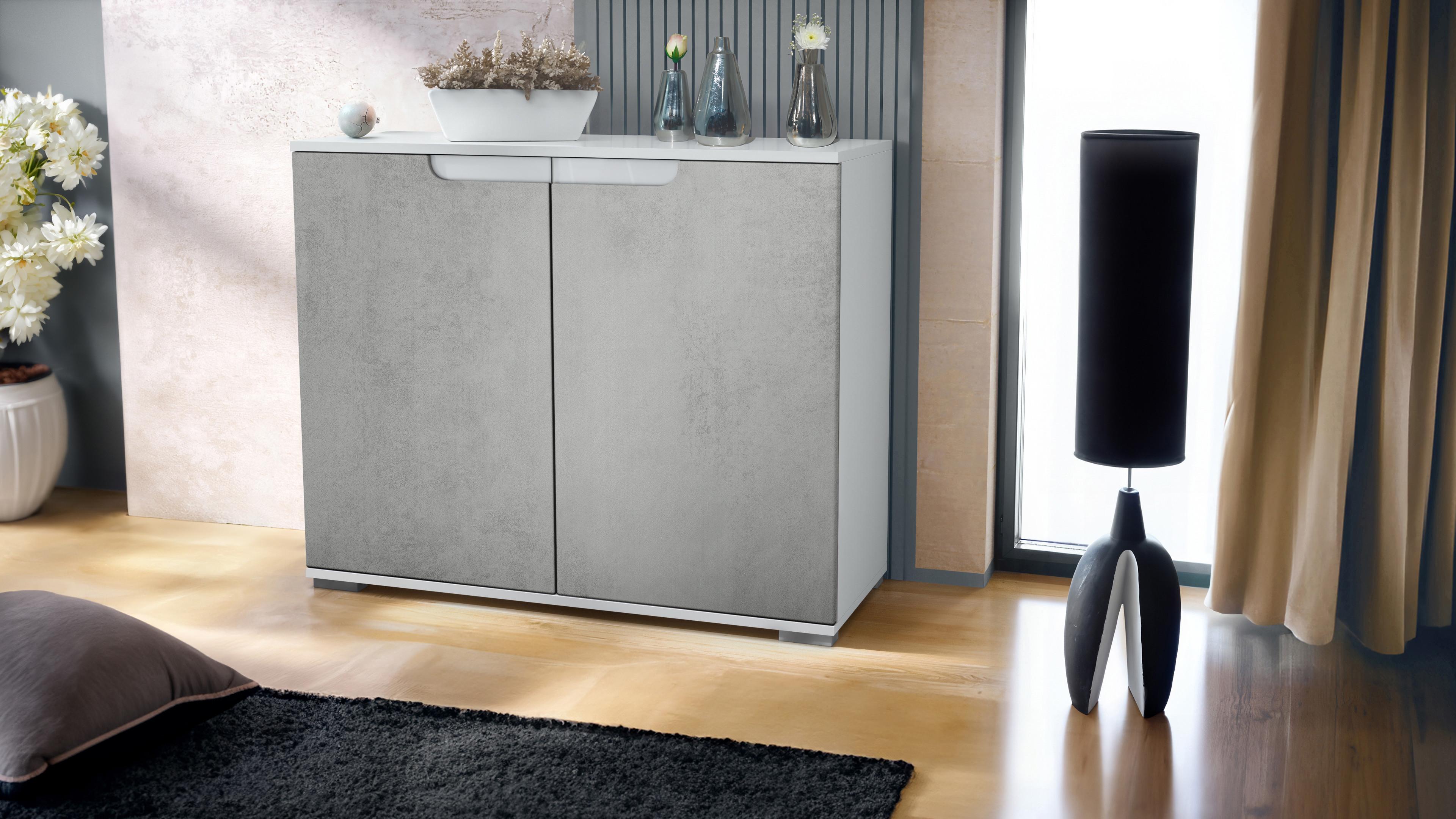 wohnli-moebel-suche-800000848837-1 KOMMODE Sylt Beton Oxid Optik Holzwerkstoff Vladon Möbel > Kommoden & Schubladenschränke > Kommoden Grau