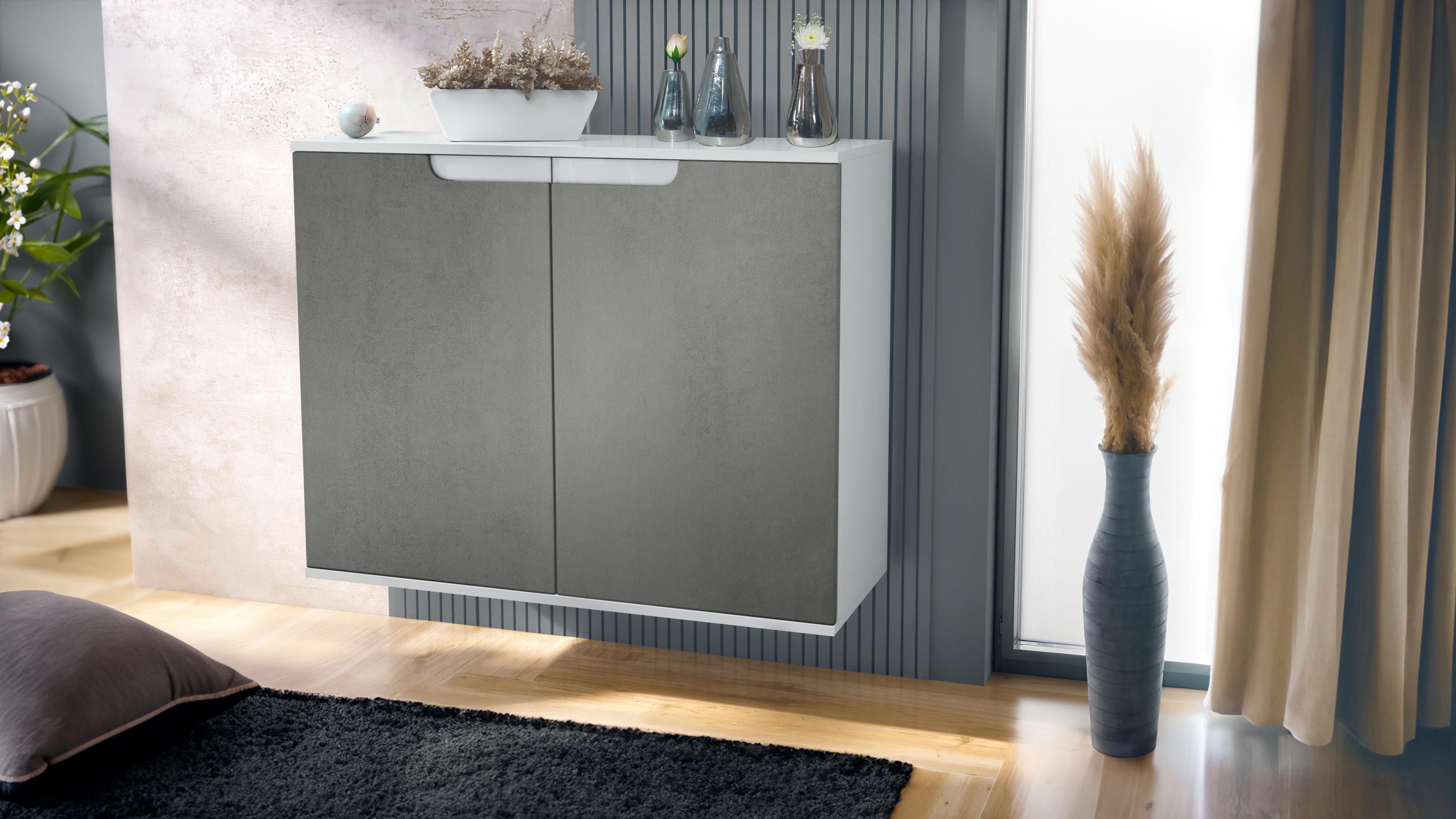 wohnli-moebel-suche-800000848841-1 KOMMODE Sylt Beton Dunkel Optik Holzwerkstoff Vladon Möbel > Kommoden & Schubladenschränke > Kommoden Grau