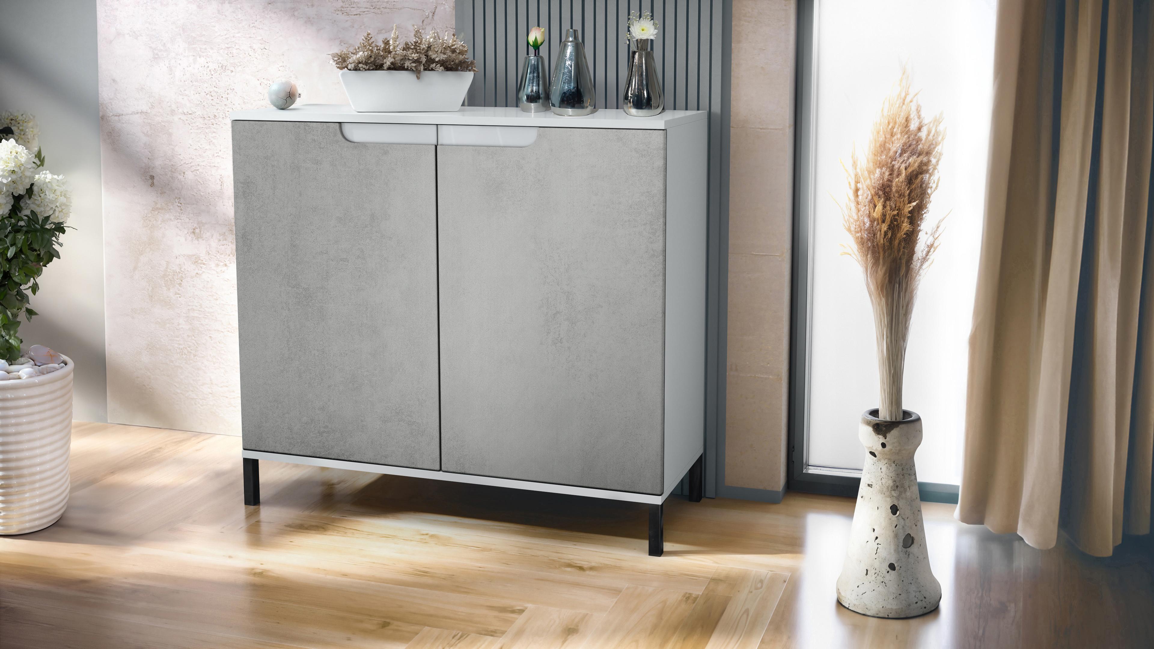 wohnli-moebel-suche-800000848861-1 KOMMODE Sylt Beton Oxid Optik Holzwerkstoff Vladon Möbel > Kommoden & Schubladenschränke > Kommoden Grau