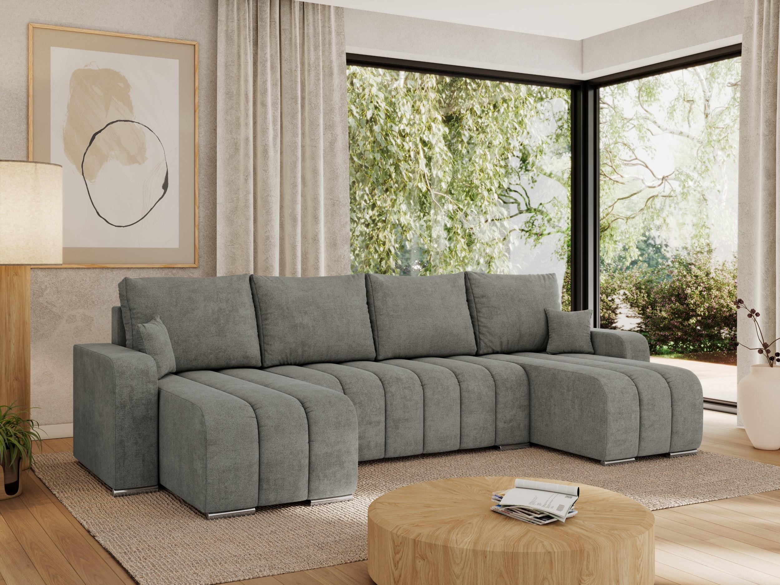 WOHNLANDSCHAFT KIRASSO U Grau Struktur Textil MKS Möbel > Sofas & Couches > Wohnlandschaften > Wohnlandschaften U-Form Grau