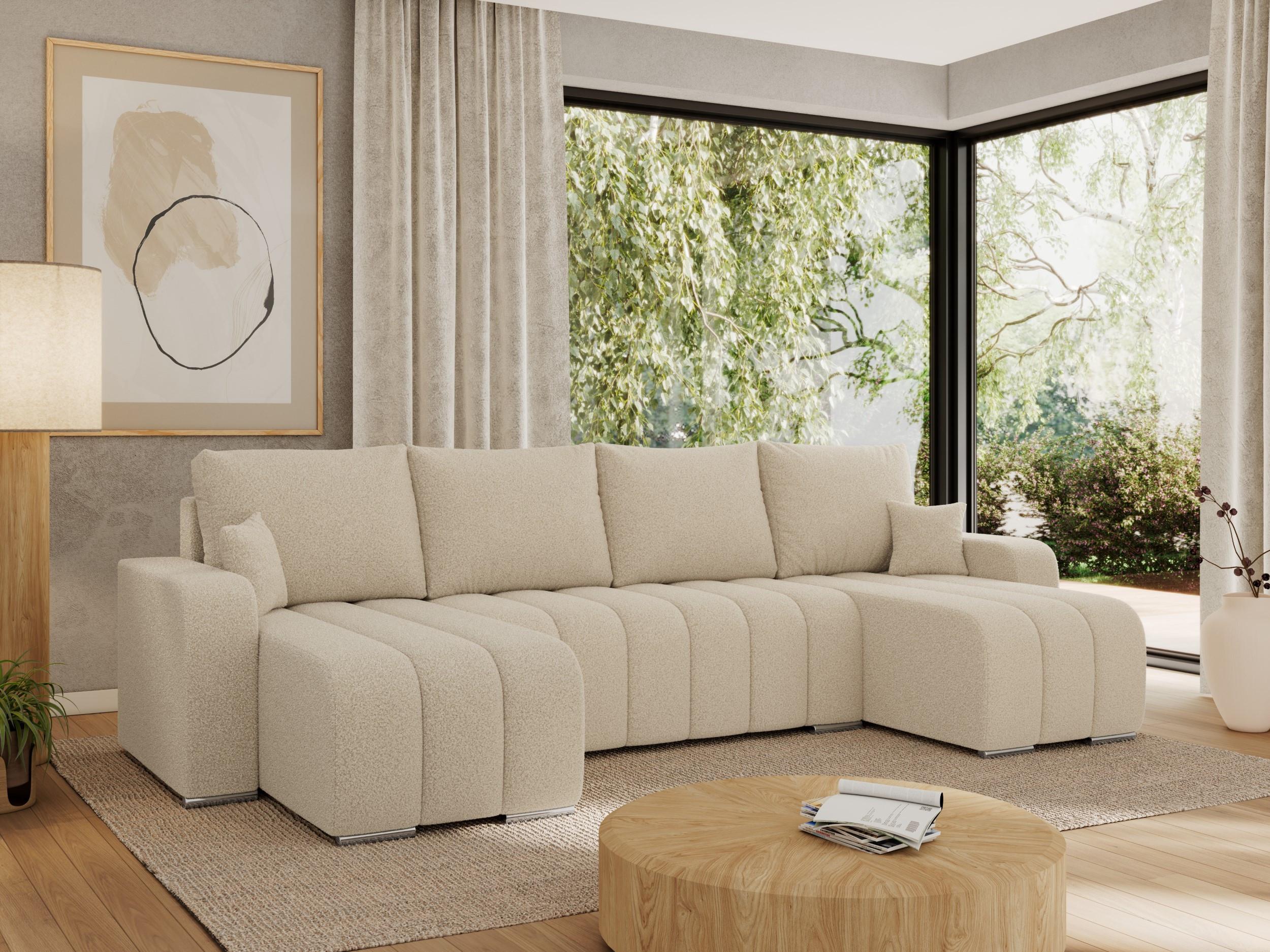 WOHNLANDSCHAFT KIRASSO U Beige Boucle Textil MKS Möbel > Sofas & Couches > Wohnlandschaften > Wohnlandschaften U-Form Beige