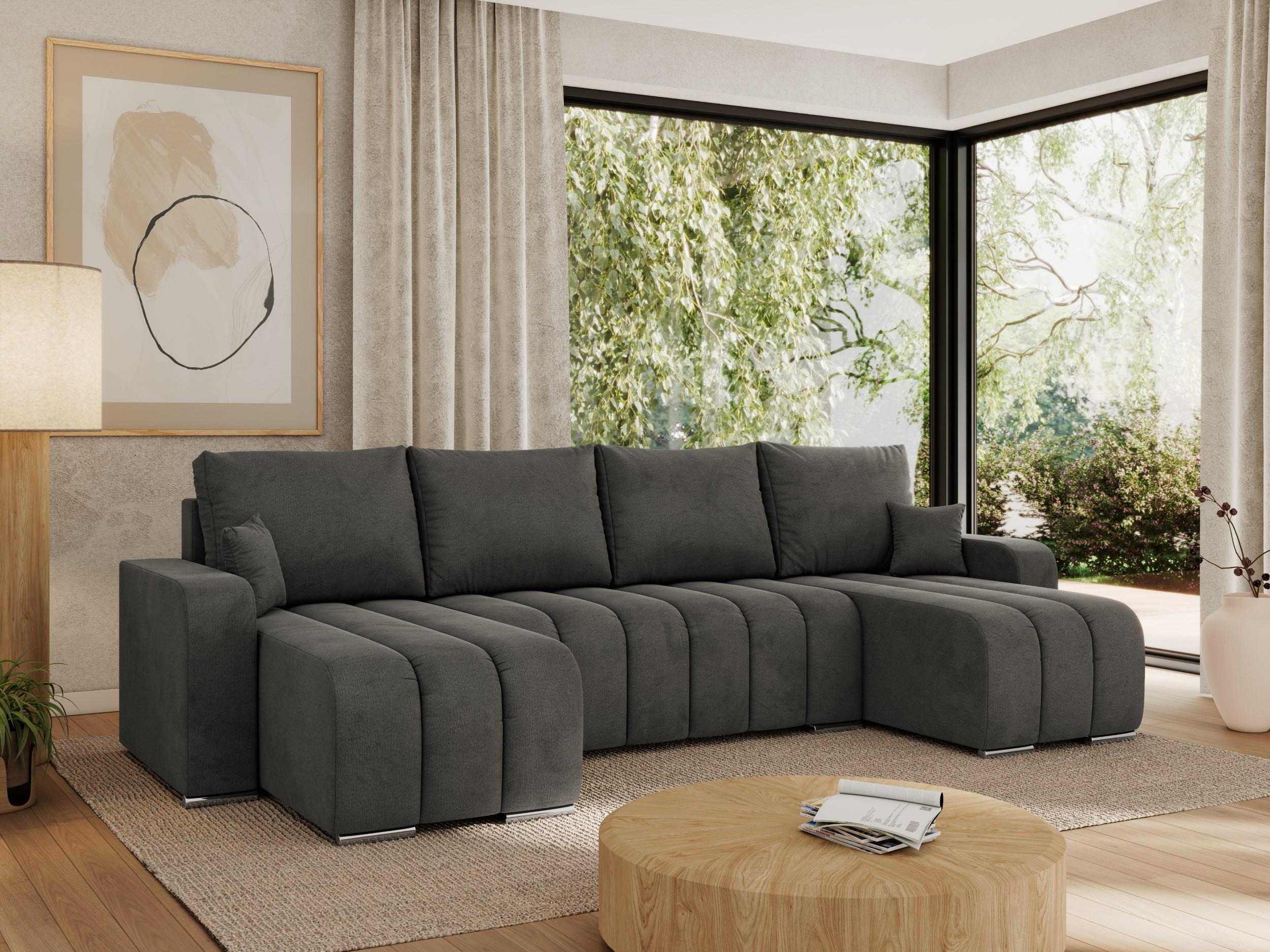 wohnli-moebel-suche-800000849864-1 WOHNLANDSCHAFT KIRASSO U Dunkelgrau Velvet Textil MKS Möbel > Sofas & Couches > Wohnlandschaften > Wohnlandschaften U-Form Grau